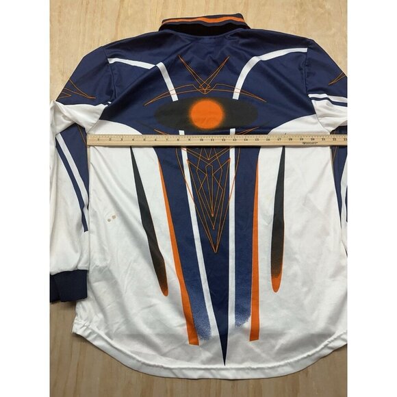 PUMA Vintage Blue & Orange Geometric Soccer Jersey Long Sleeve Shirt Size Large - Picture 8 of 10
